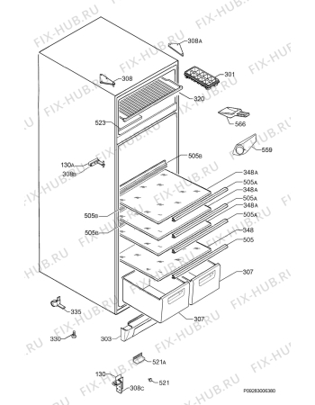 Взрыв-схема холодильника Electrolux ERA3960 - Схема узла Housing 001
